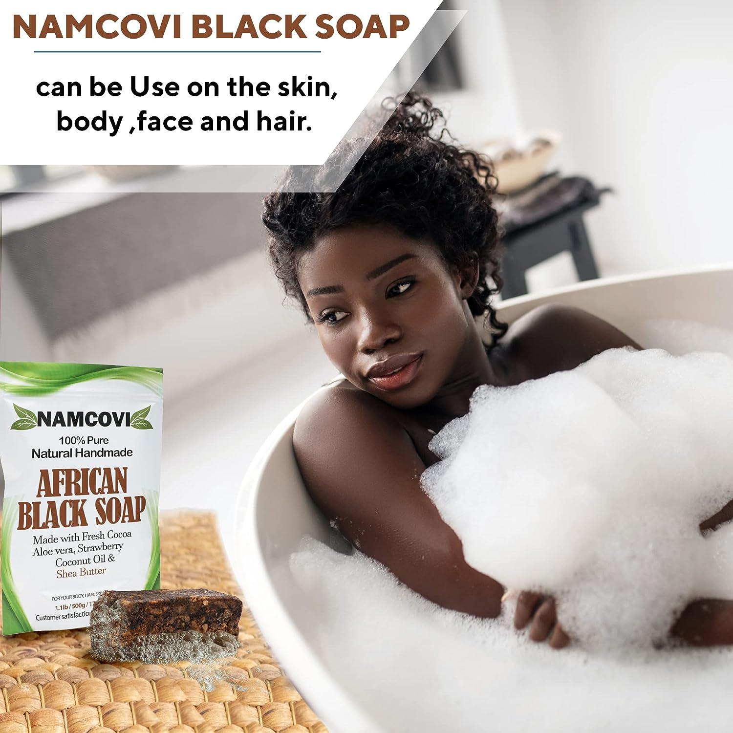 Namcovi Raw African Black Soap lbs Bar Handmade Authentic