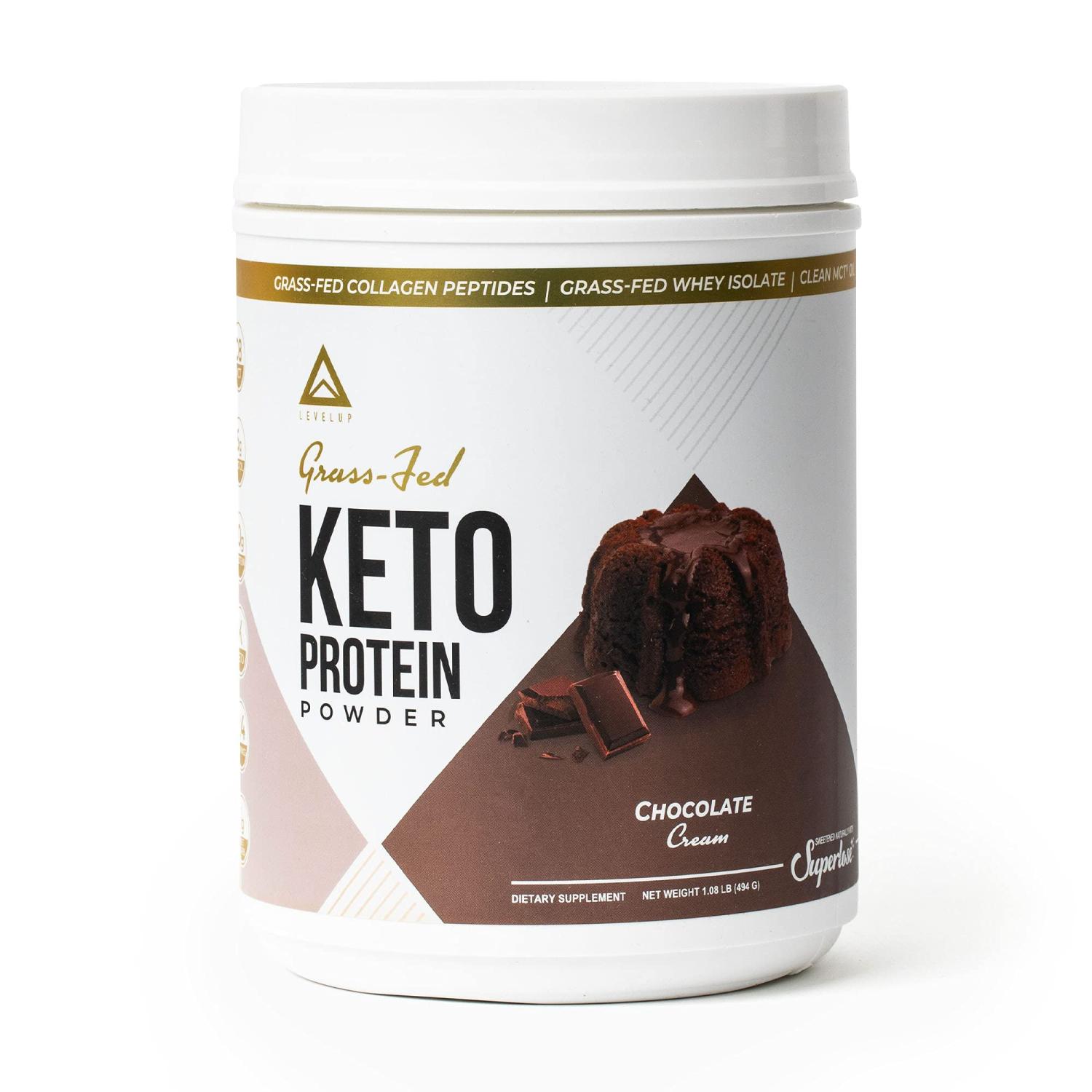 Grassfed Keto Protein Powder Collagen Peptides Pure C8 MCT Oil