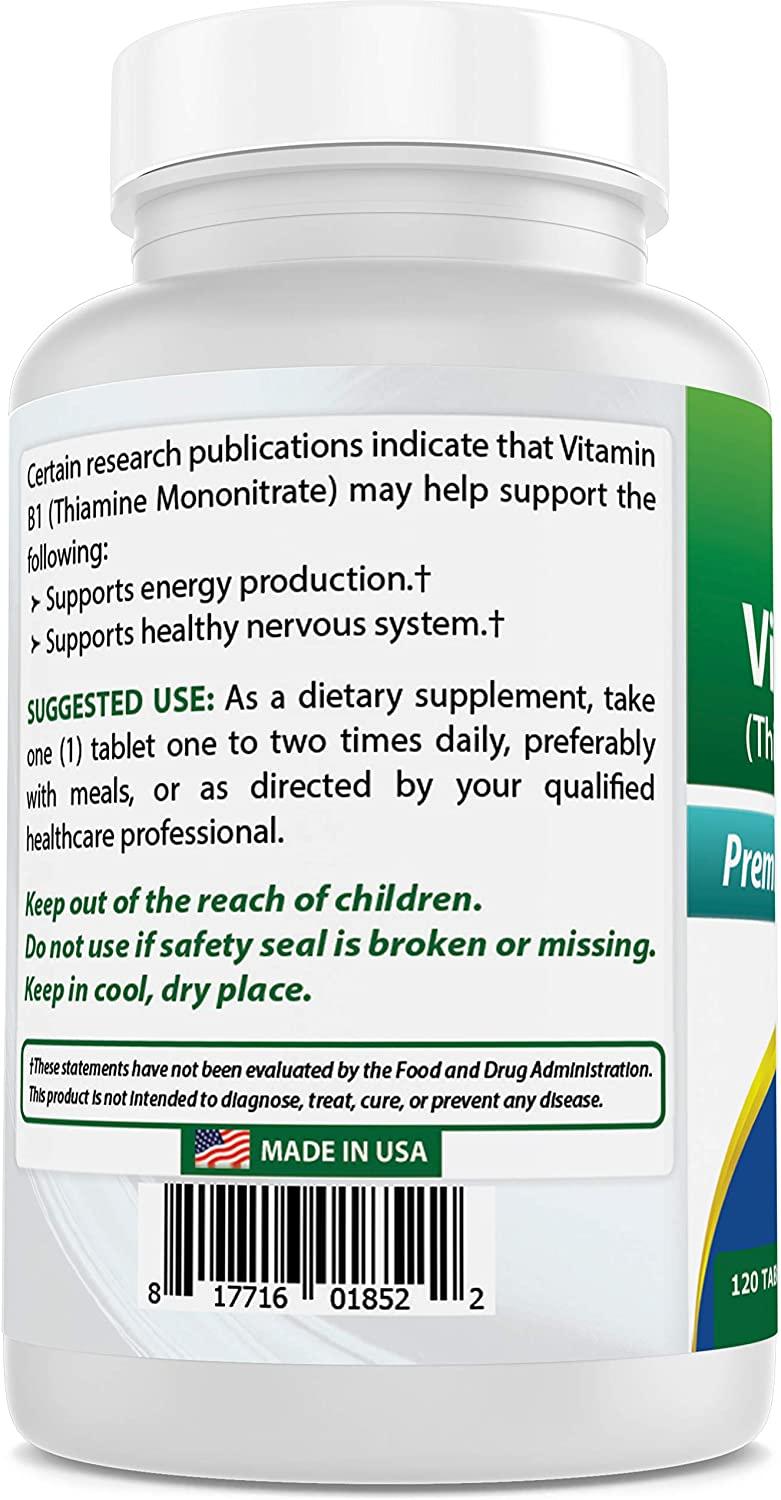 Best Naturals Vitamin B1 as Thiamine Mononitrate 500 mg 120 Tablets