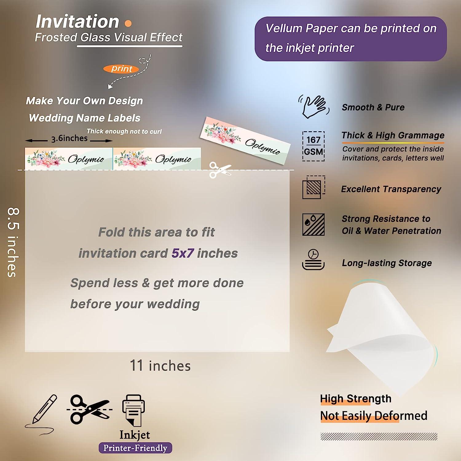 Thick Translucent Vellum Paper Oplymio 42 Sheets 167GSM Printable Tracing Vellum Paper for