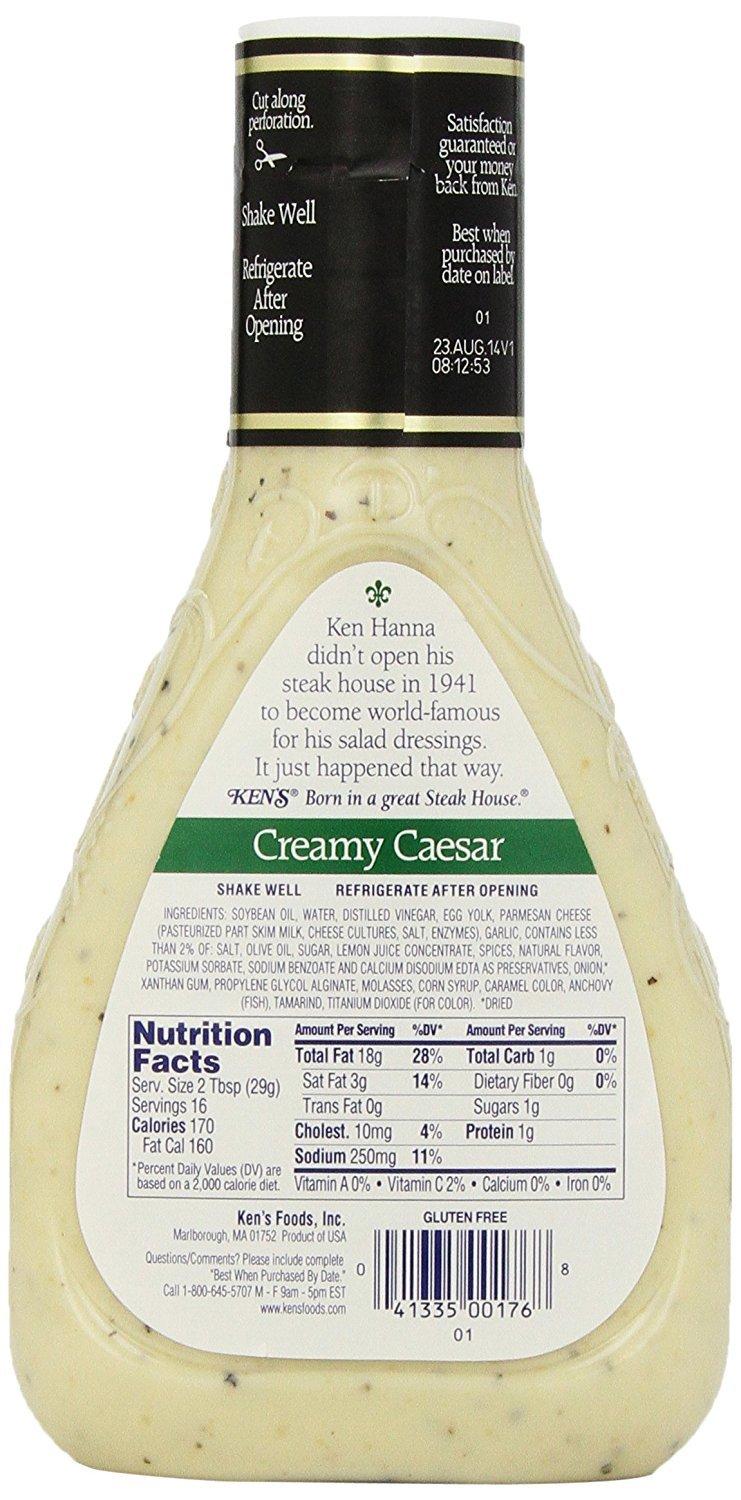 Ken's Steakhouse, Creamy Caesar Dressing, 16 Fl. Oz., (2 Bottles)