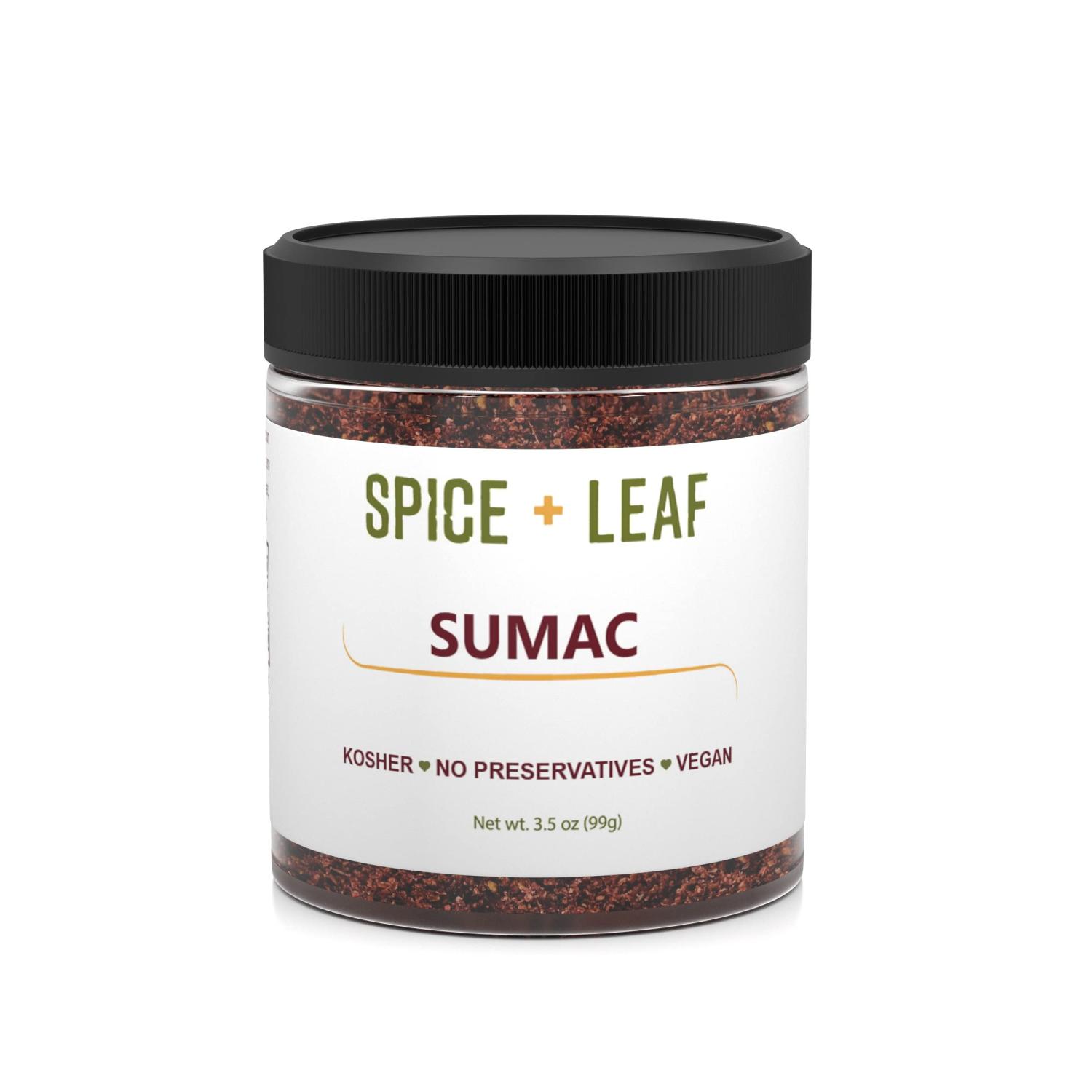 SPICE + LEAF Premium Ground Sumac Spice 3.5 oz Vegan Kosher Middle