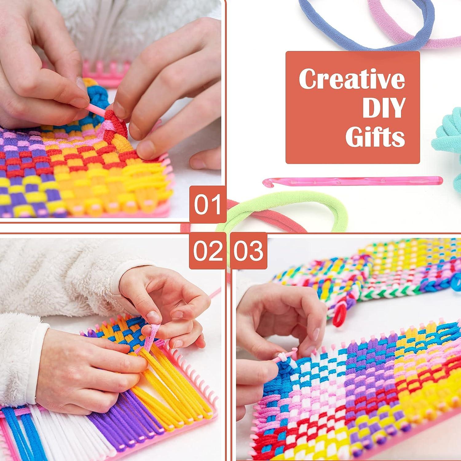 Windspeed 336 Pcs Loop Potholder, 14 Colors Elastic Potholder Loom Loops  Weaving Loom Loops for Kids Weaving Loom Kit Toys with 2 Pcs Crochet Hooks