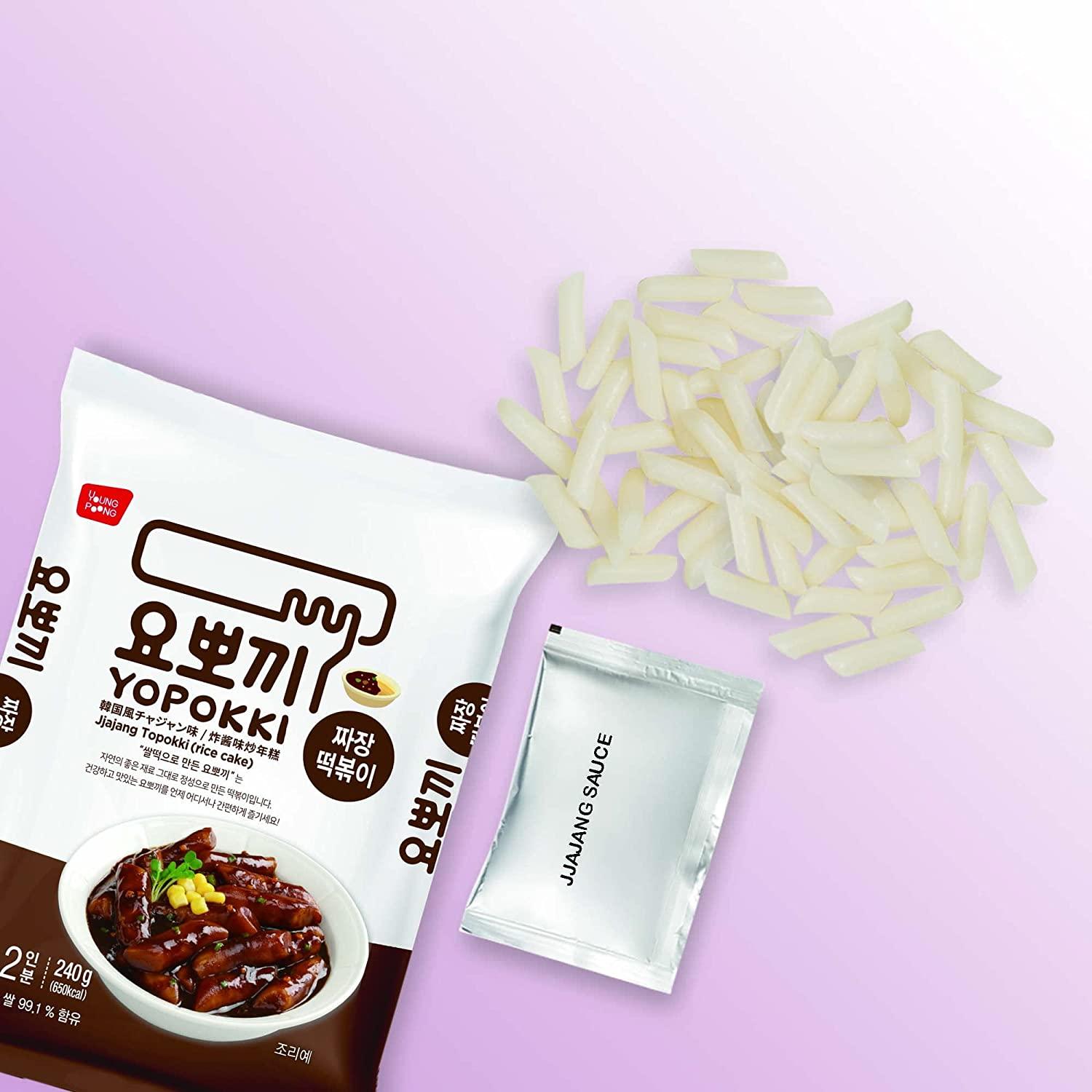 Yopokki Jjajang Tteokbokki Pack Korean Instant Retort Rice Cake with