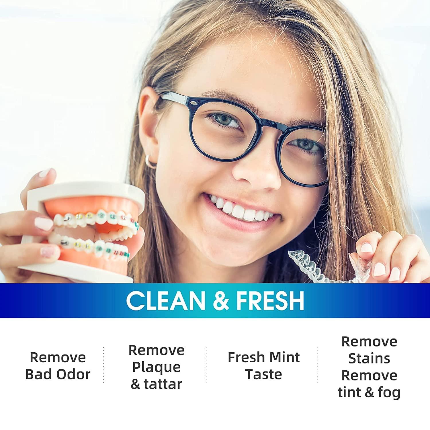 Retainer & Denture Cleaner Tablets 120 Pcs (4 Months Supply) Retainer Cleaner Tablet for