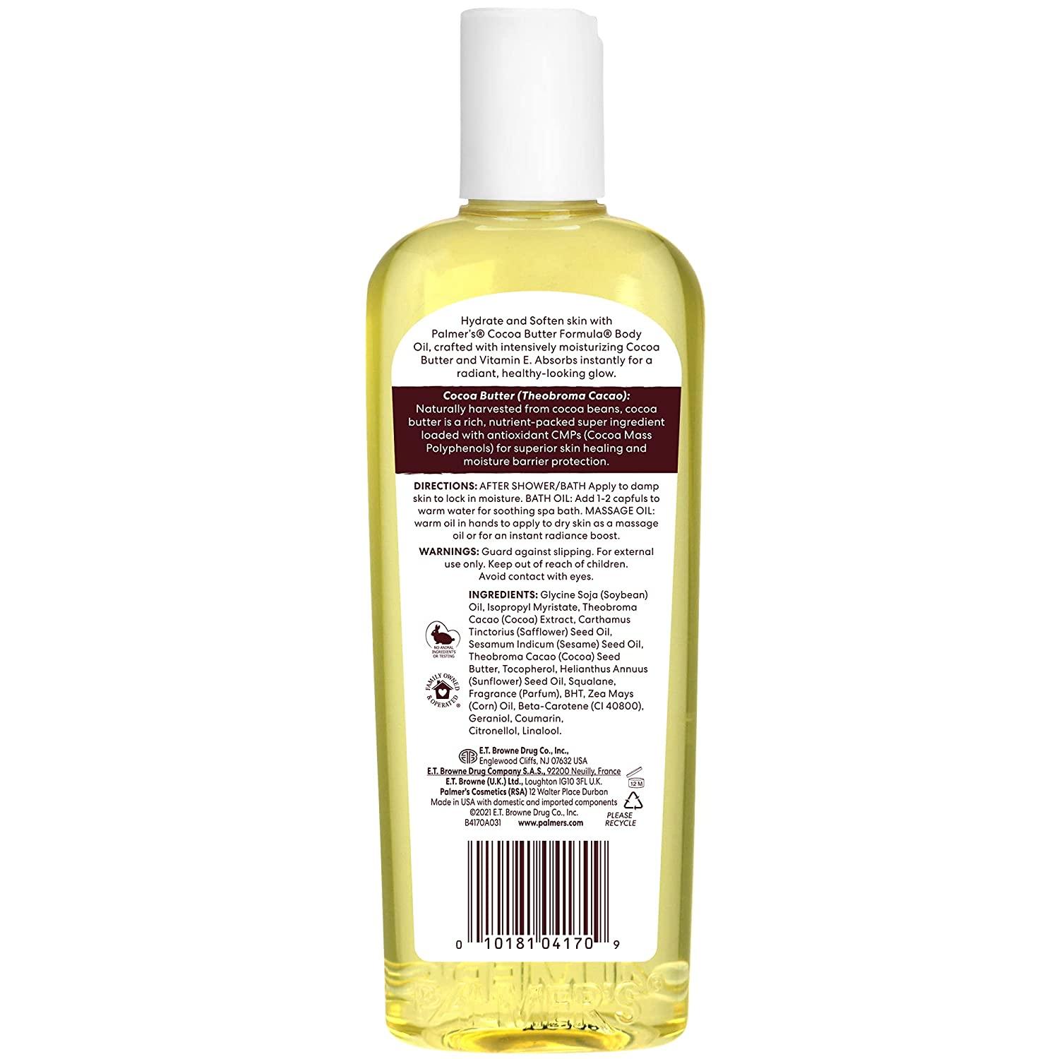 Palmer's Cocoa Butter Formula Moisturizing Body Oil Lightly Scented 8.5 ...
