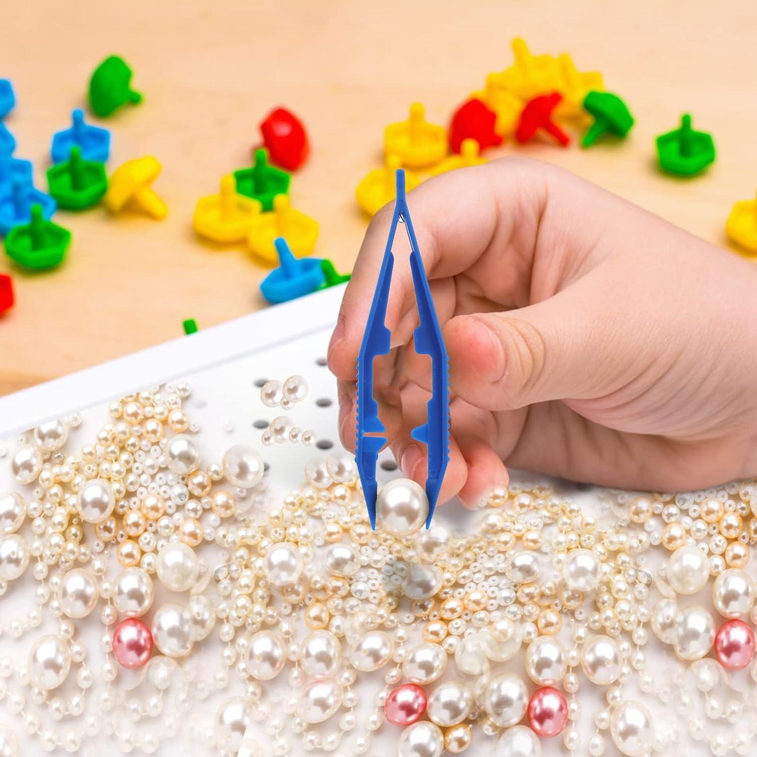 ASTER Plastic Tweezers Pack of 20 4 Inch Plastic Beads Tweezers First