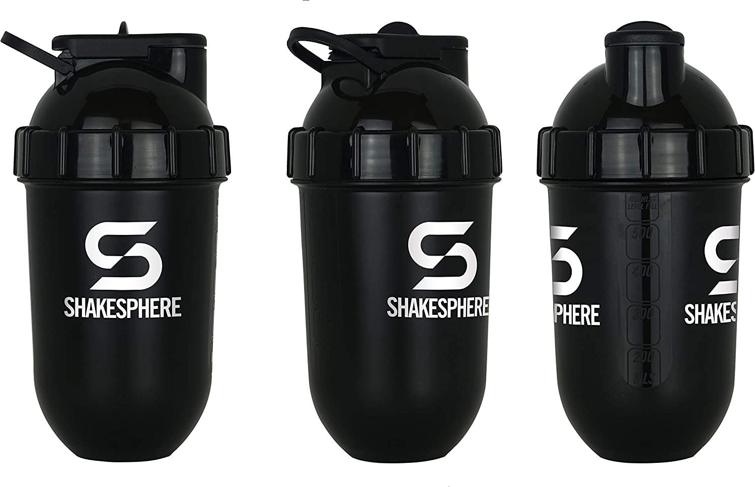 ShakeSphere Tumbler Protein Shaker Bottle, 24oz ? Capsule Shape Mixing