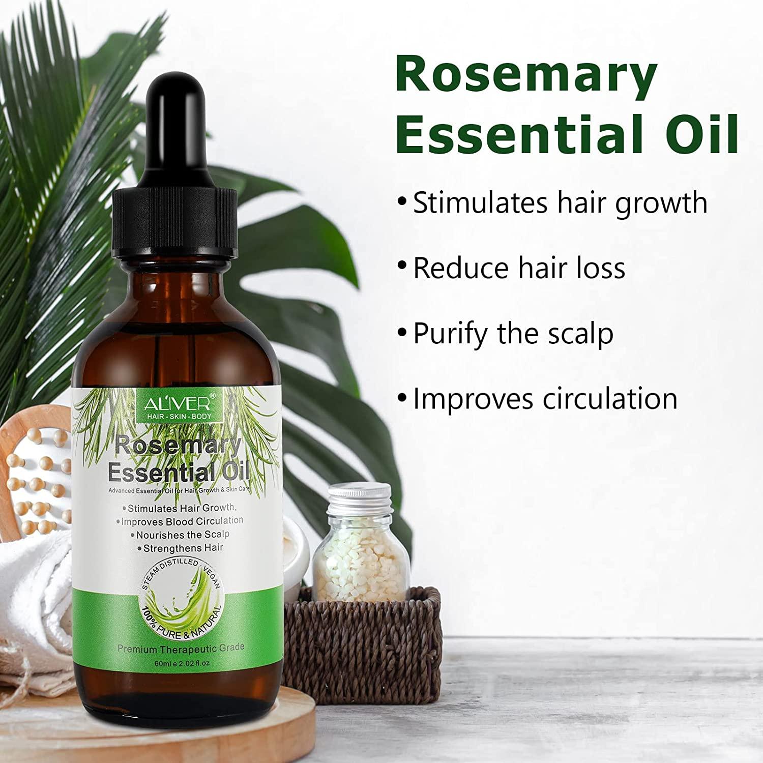 Rosemary Oil for Hair Growth & Skin Care, Rosemary Essential Oil,  Nourishment Scalp, Stimulates Hair Growth,Improves Blood Circulation,Rid of  Itchy & Dry Scalp, Hair Loss Treatment, Rosemary Hair Oil  Fl Oz (