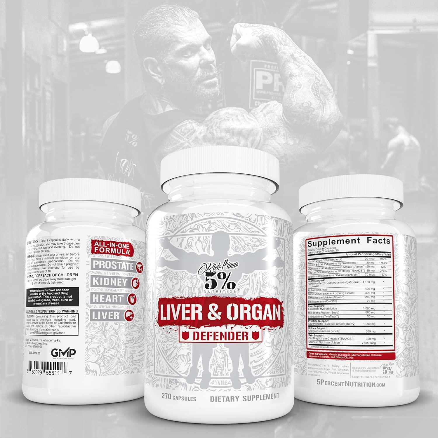 Rich Piana 5 Nutrition Liver & Organ Defender On Cycle Support for