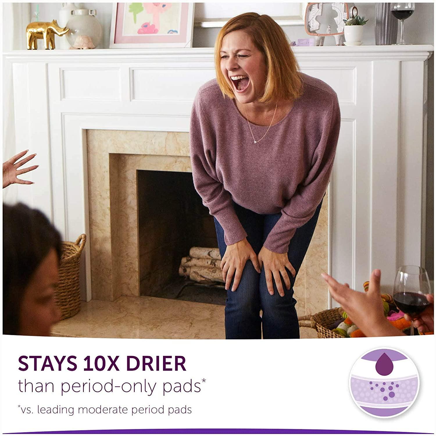 Poise Incontinence Pads, Long, 45 Count (Pack of 2)