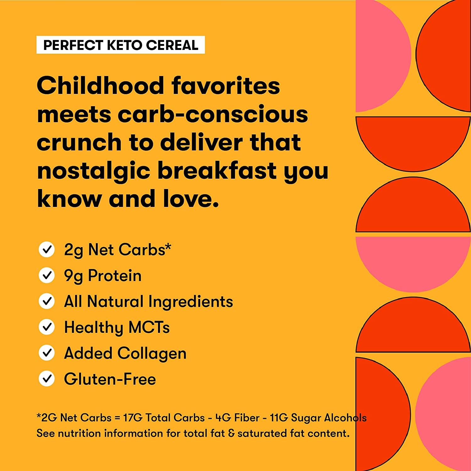 Keto Cereal Low Carb, Zero Sugar, Grain Free Protein Cereal Keto Snacks Great Keto