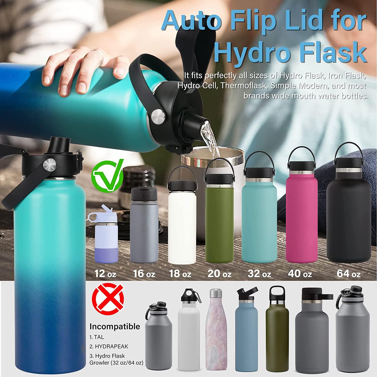 QIMUKKX Auto Flip Lid for Hydro Flask Wide Mouth 12, 16, 18, 20