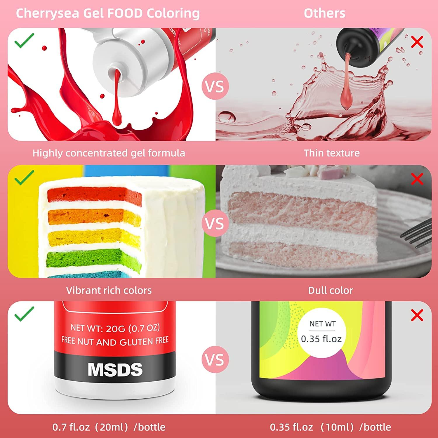 Gel Food Coloring - Cherrysea 12 Color Vibrant Icing Food Color Set 0.