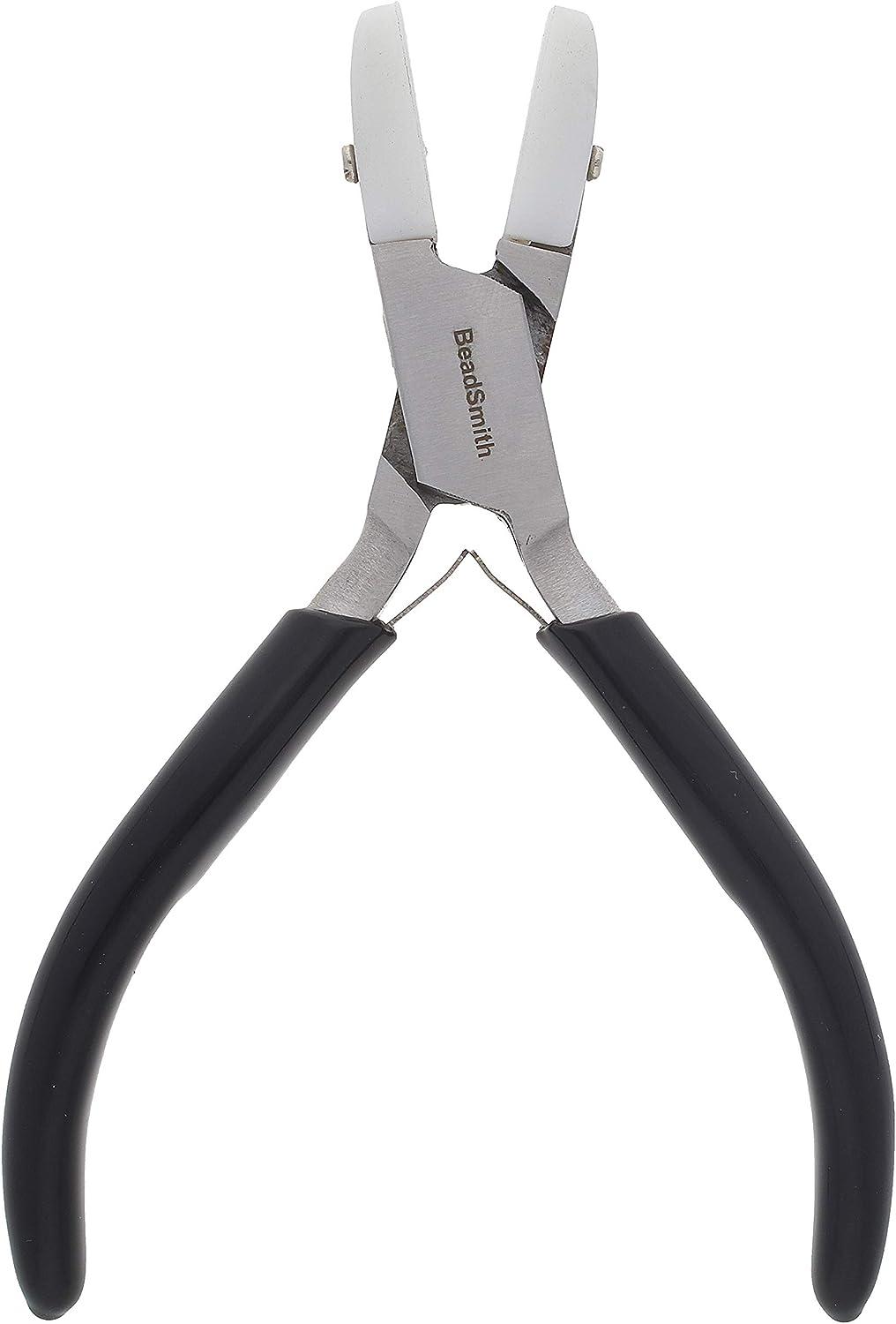 The Beadsmith Double Round Nose Nylon Jaw Pliers – 5-Inches (127mm), Black  Vinyl Comfort Grip Handle with Double Leaf Springs – Protects Wire When
