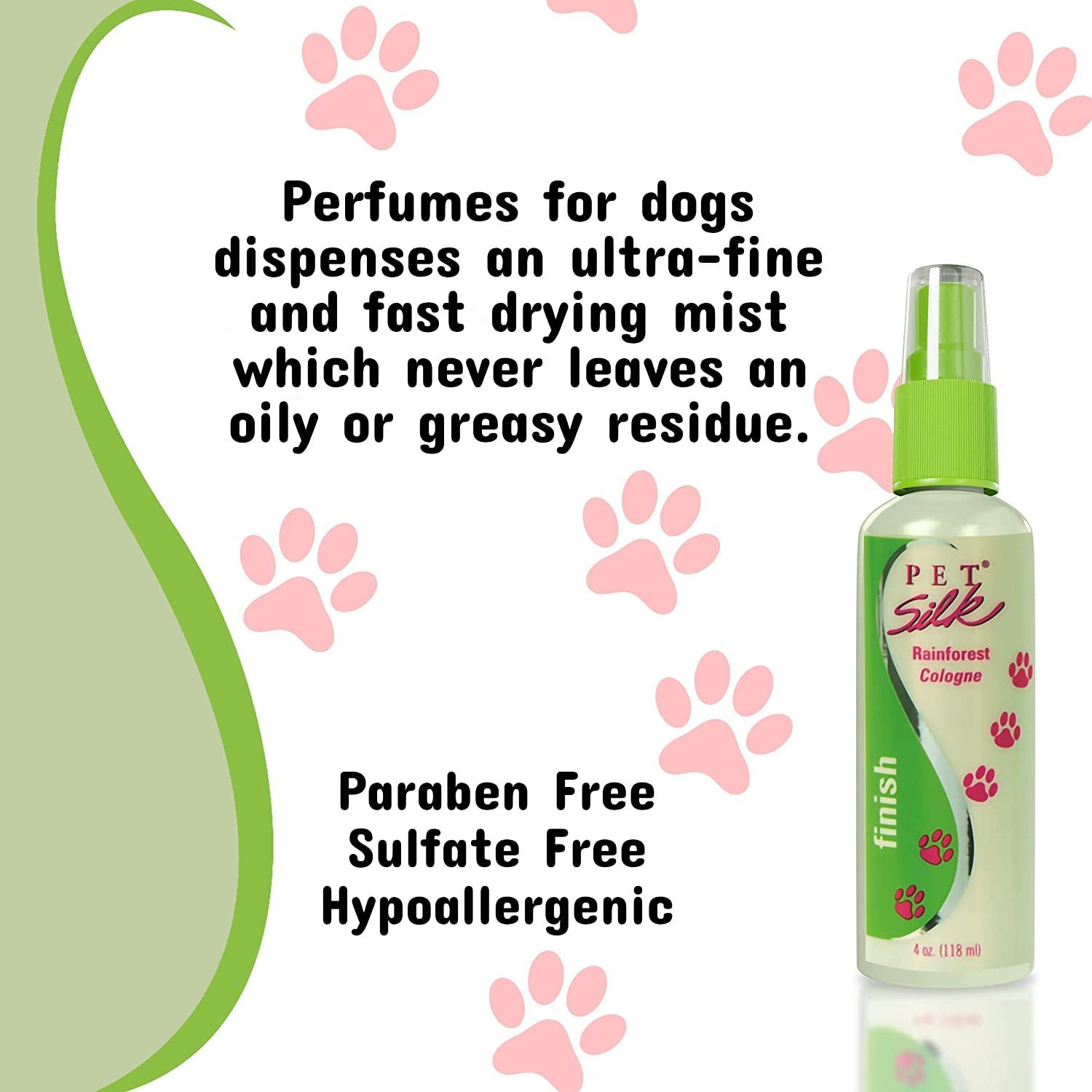 zuigen atmosfeer erosie Pet Silk Rainforest Cologne (11.6 oz) - Dog Deodorant Perfume Body Spray  with Conditioning & Deodorizing Qualities Clean & Fresh Fragrance Pet  Grooming Perfume for Cats Rainforest 11.6 Fl Oz (Pack of 1)