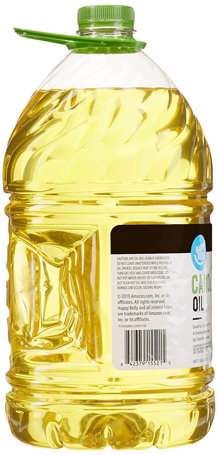 Amazon Brand Happy Belly Canola Oil, 1 gallon (128 Fl Oz)
