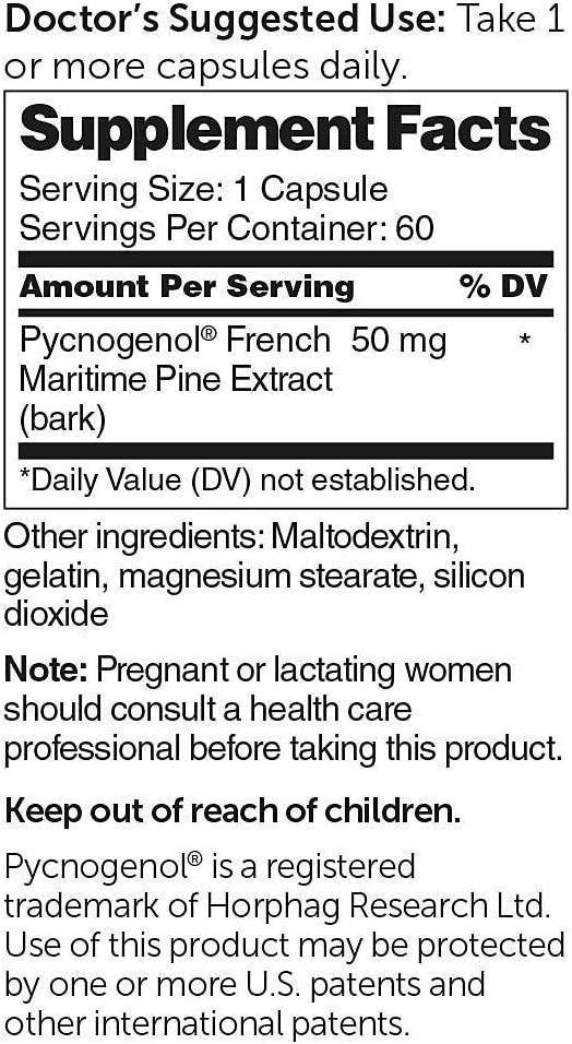 Dr. Whitaker Clinical Grade Pycnogenol 50 mg 60 Capsules