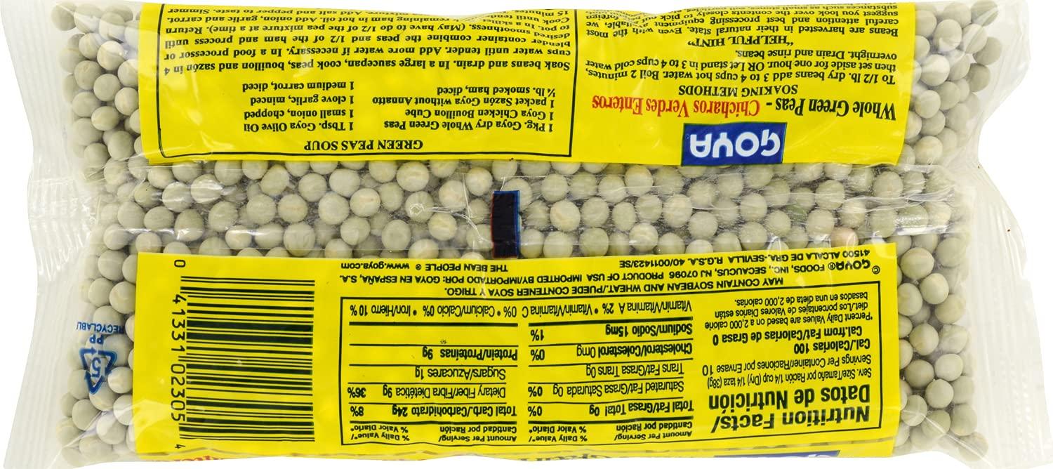 Goya Dry Whole Green Peas 14 oz Premium Quality Legumes for Healthy