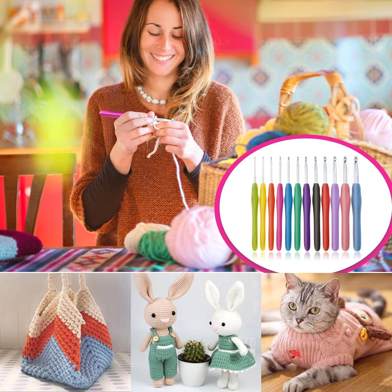 9pcs Crochet Hooks Set, Soft Handle Crochet Hooks Kit with Portable Case  for Arthritic Hands