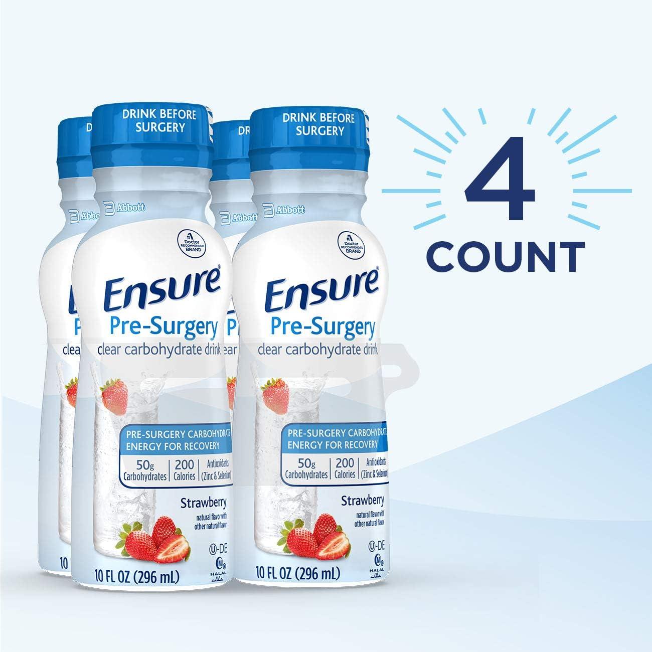 Ensure PreSurgery, Clear Carbohydrate Drink, Strawberry, 10 Fl Oz