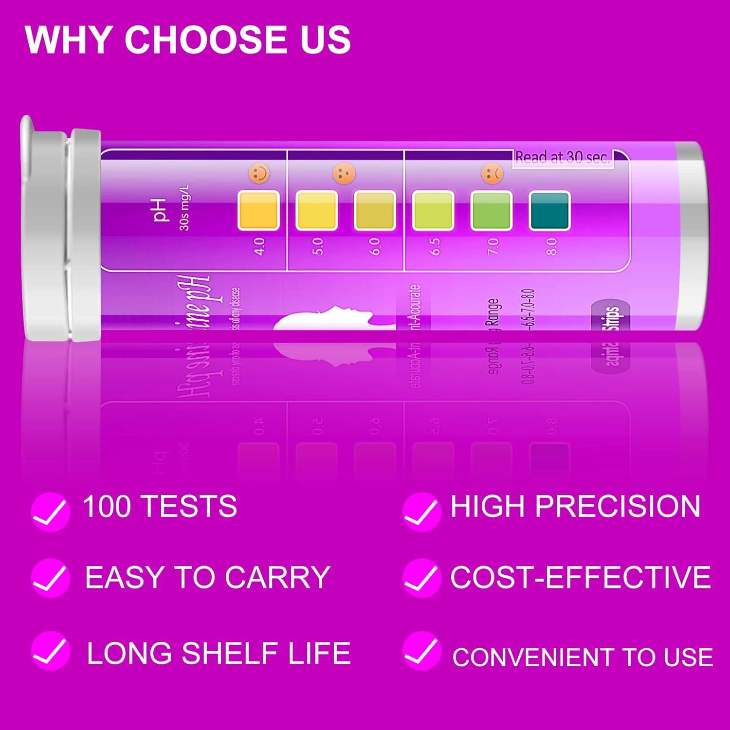 100 Strips Vaginal ph Test Strips for Women. Feminine pH Test for