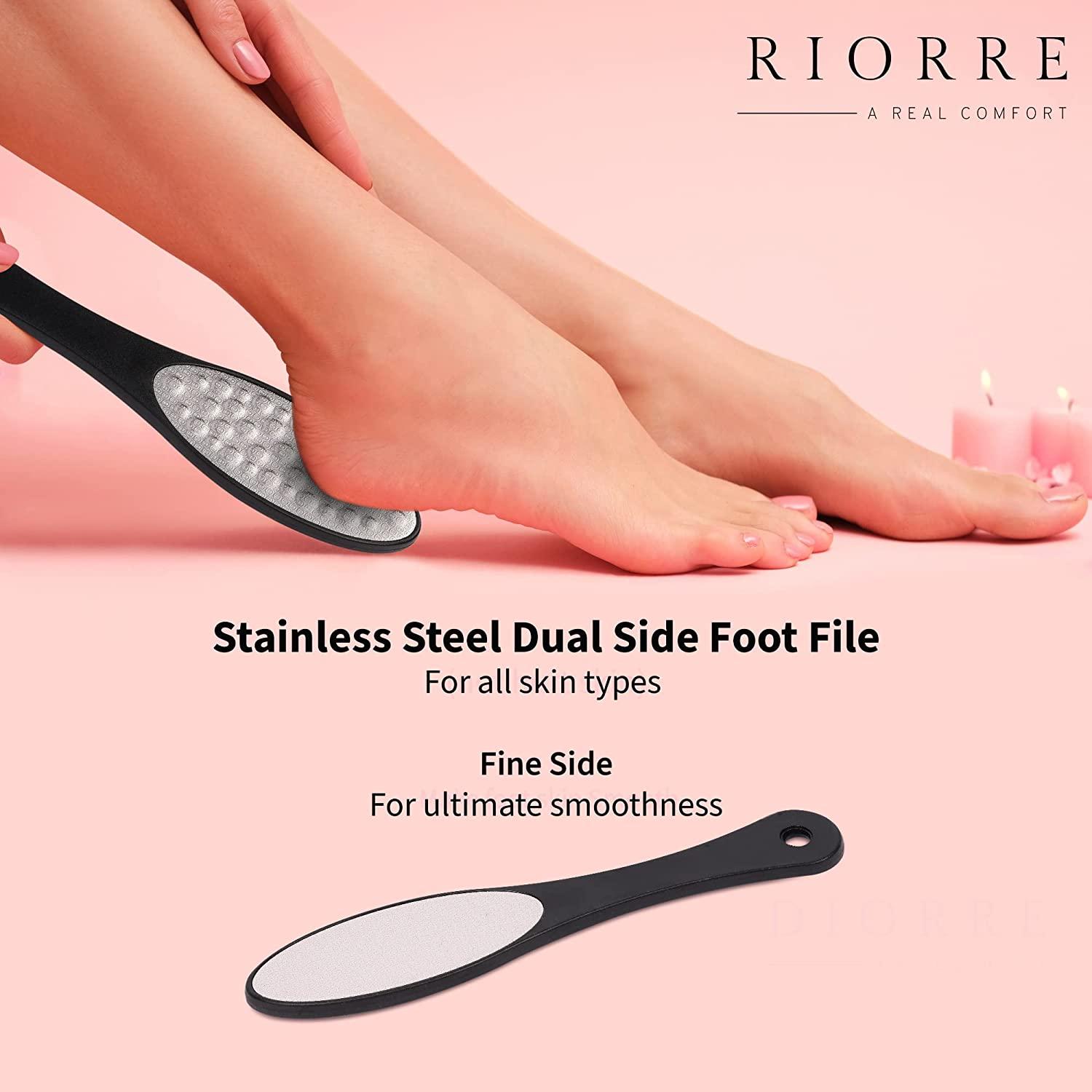 Pedicure Kit Foot Scrubber - The X-Large Ultimate Foot File and Callus  Remover Tool | Stainless Steel Surface Heel & Feet Exfoliator |  Professional