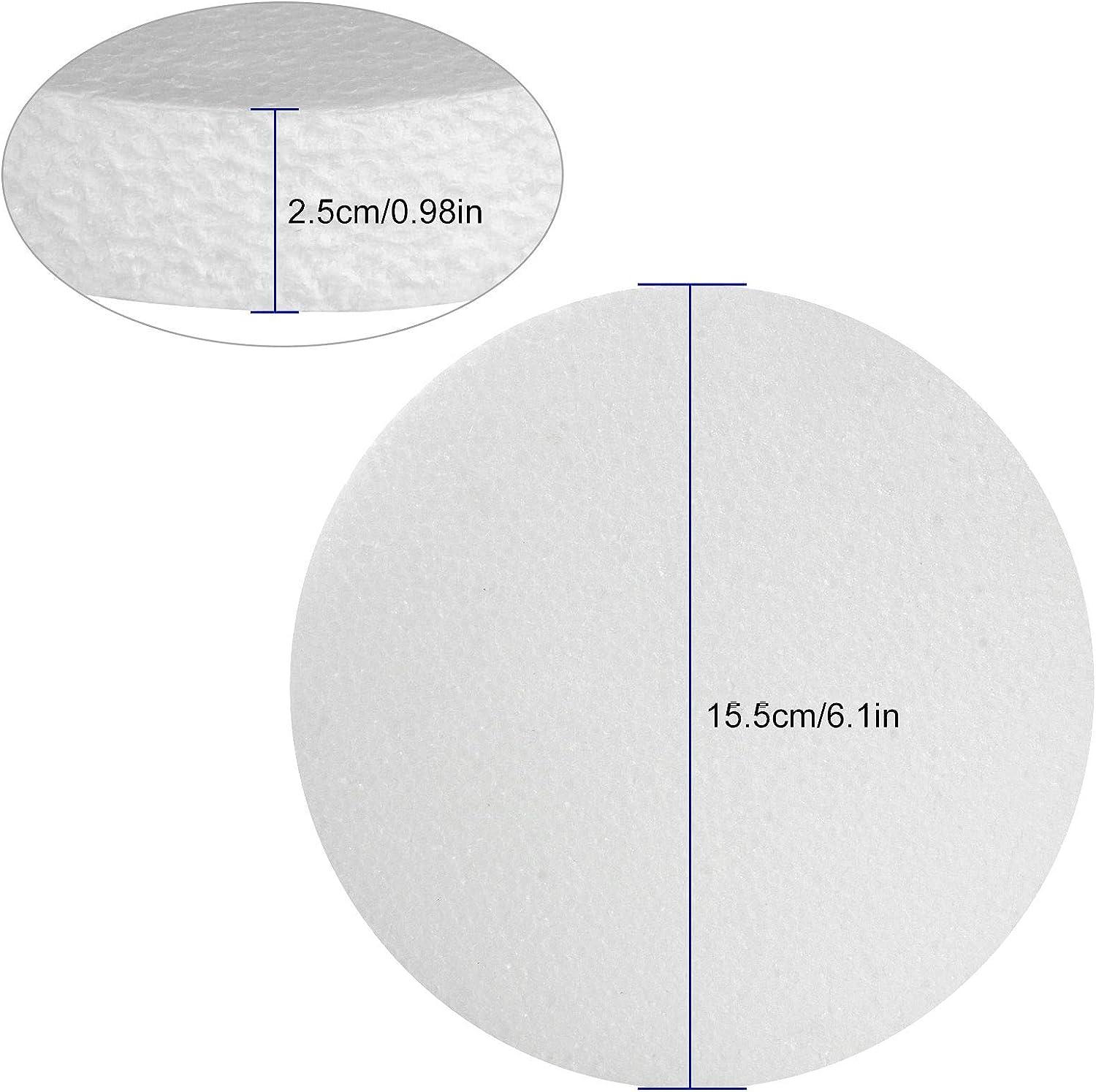 8 inch 10-Pack Foam Circles for Crafts (1 Thick), Polystyrene Round Foam Disc for DIY Projects, Cakes and Decorations, Sculpture, Modeling, Arts