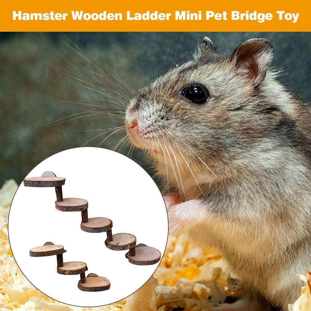 Kitabetty Wooden Hamster Ladder Natural Apple Wood Pet Ladder Hamster ...