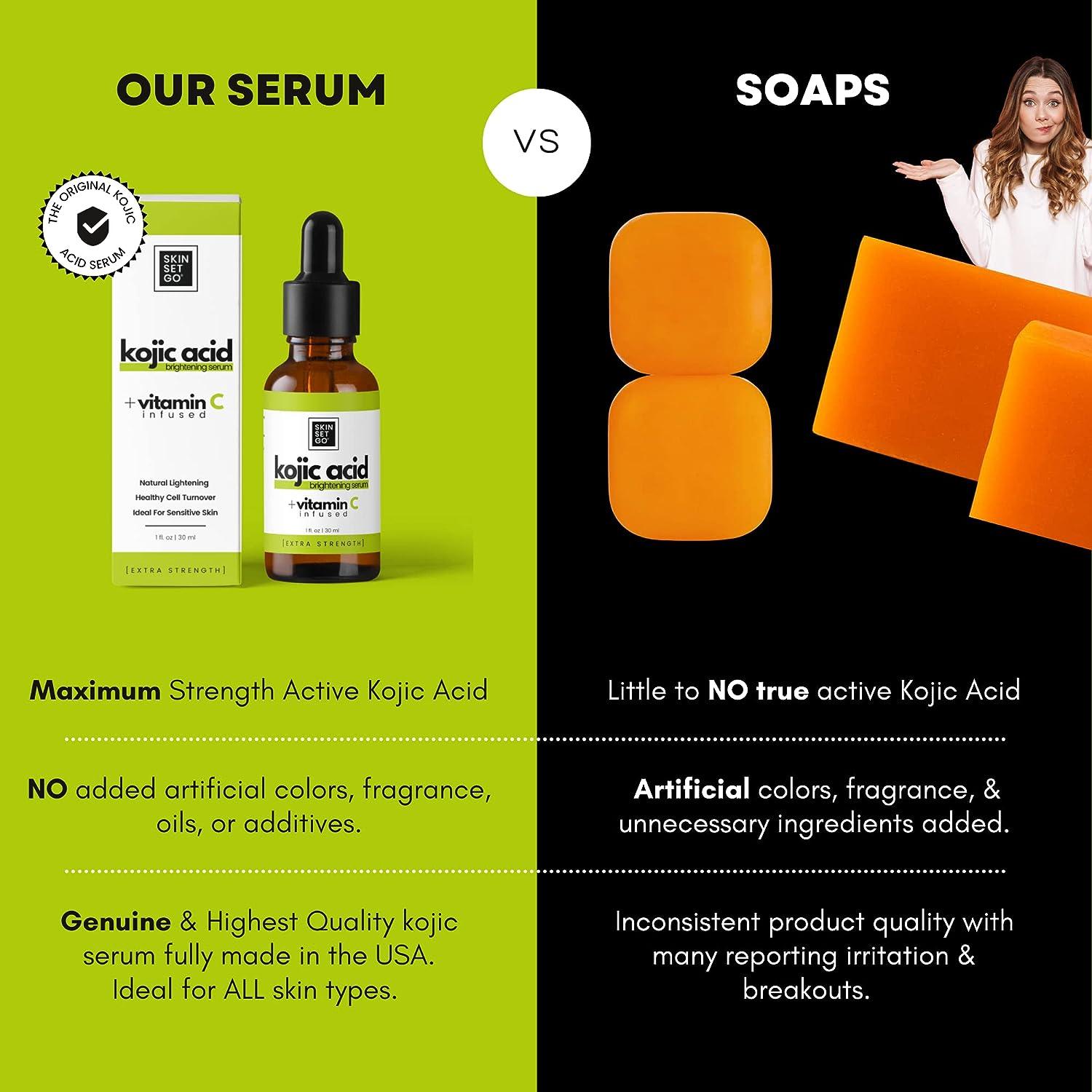 Extra Strength 7.5% Kojic Acid Serum & Vitamin C Dark Spot Corrector ...