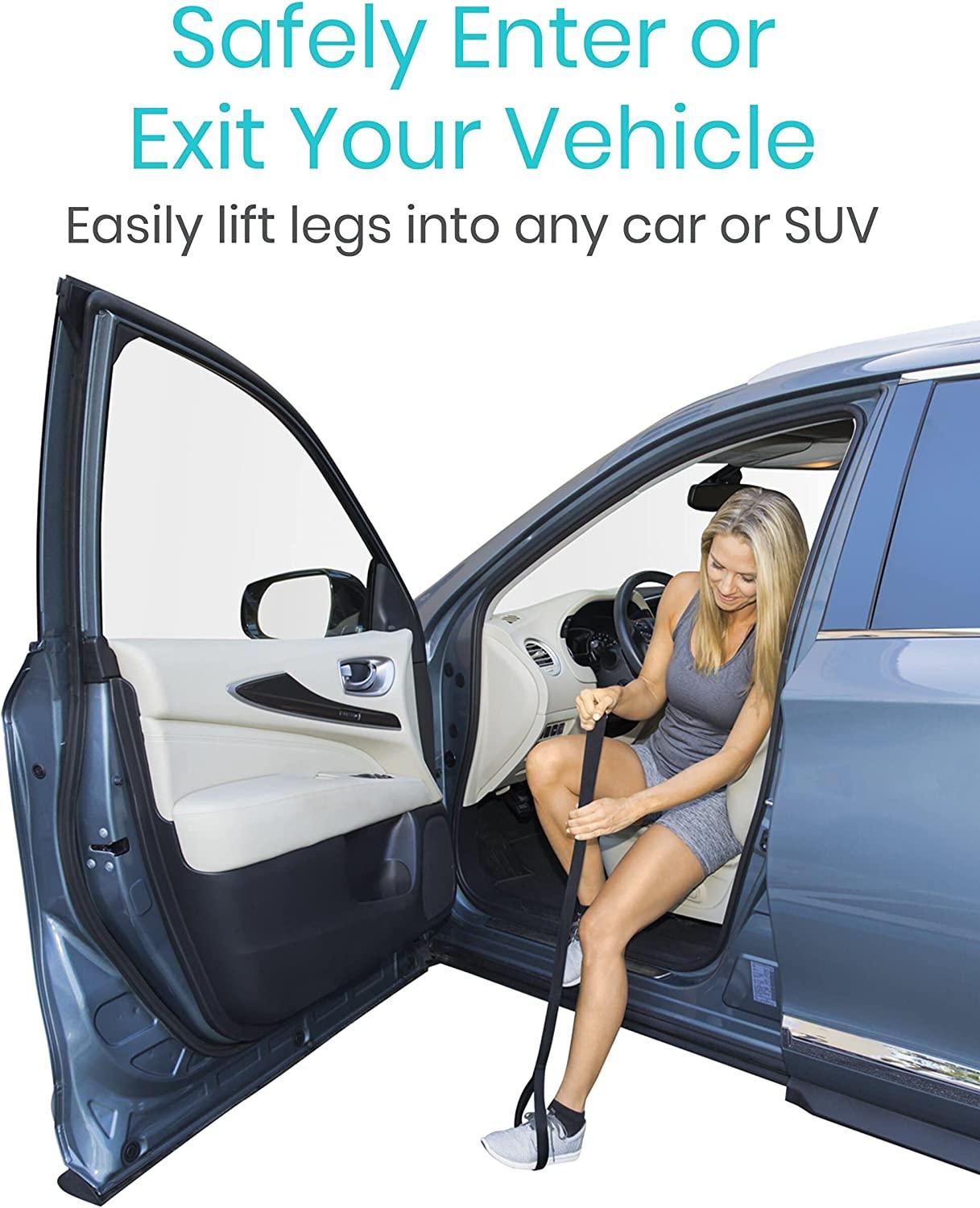 Vive Leg Lifter Strap (44 Inch) Rigid Foot Loop Hand Grip for Mobility Aid Ideal for Adult