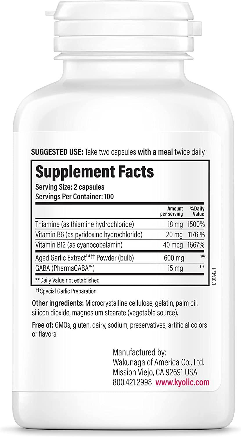 Kyolic Aged Garlic Extract Formula 101, Fatigue Relief, 200 Capsules