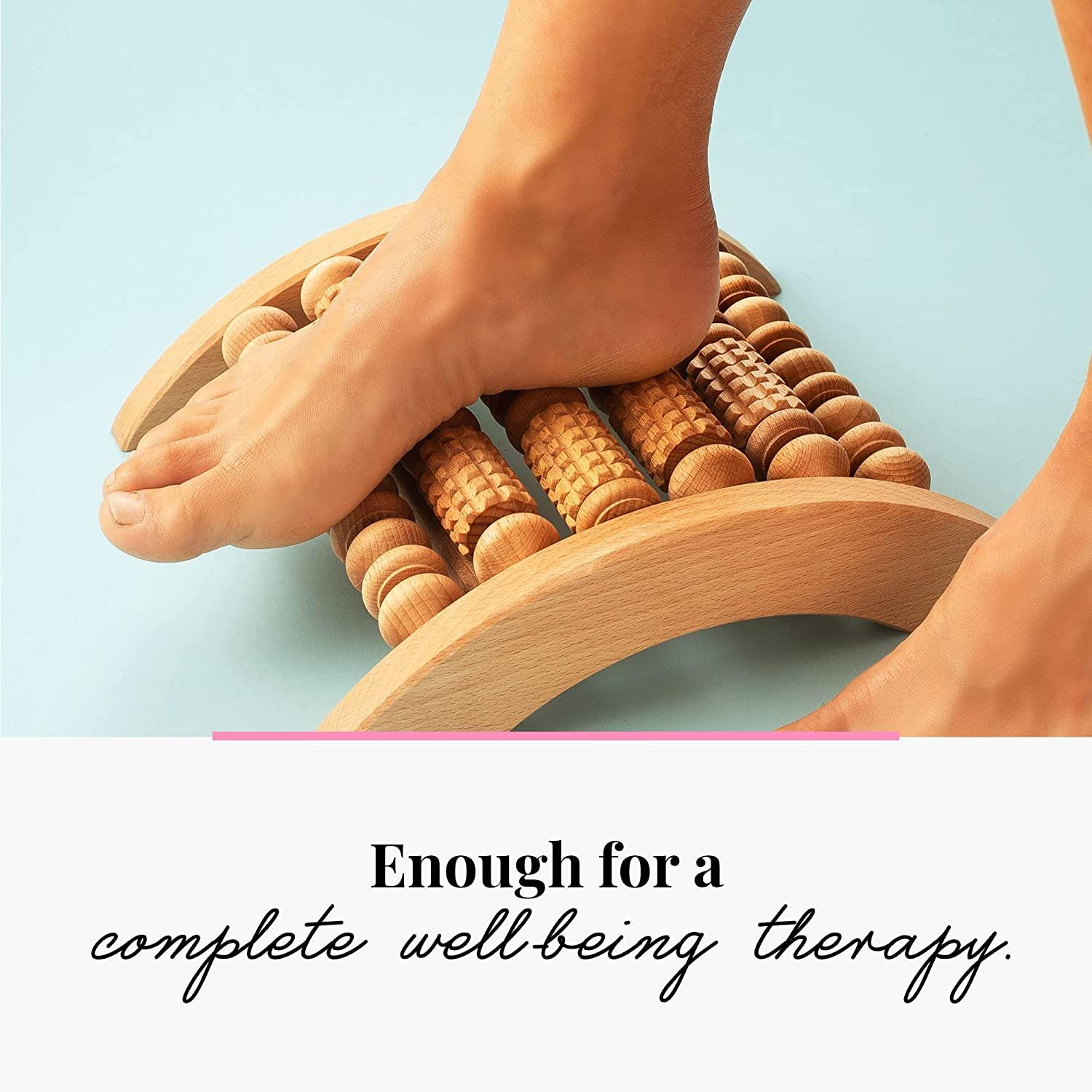 Wooden Foot Roller Massager - Wood Care Massage Tool for