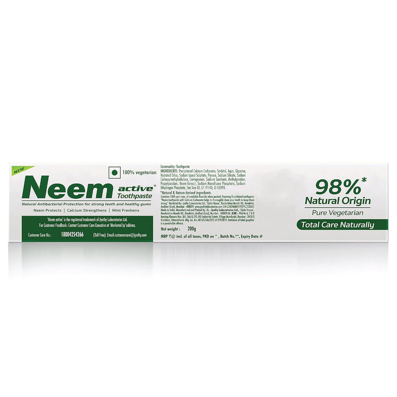 Neem Active Toothpaste 200g Natural Dental Care for Fresh Breath