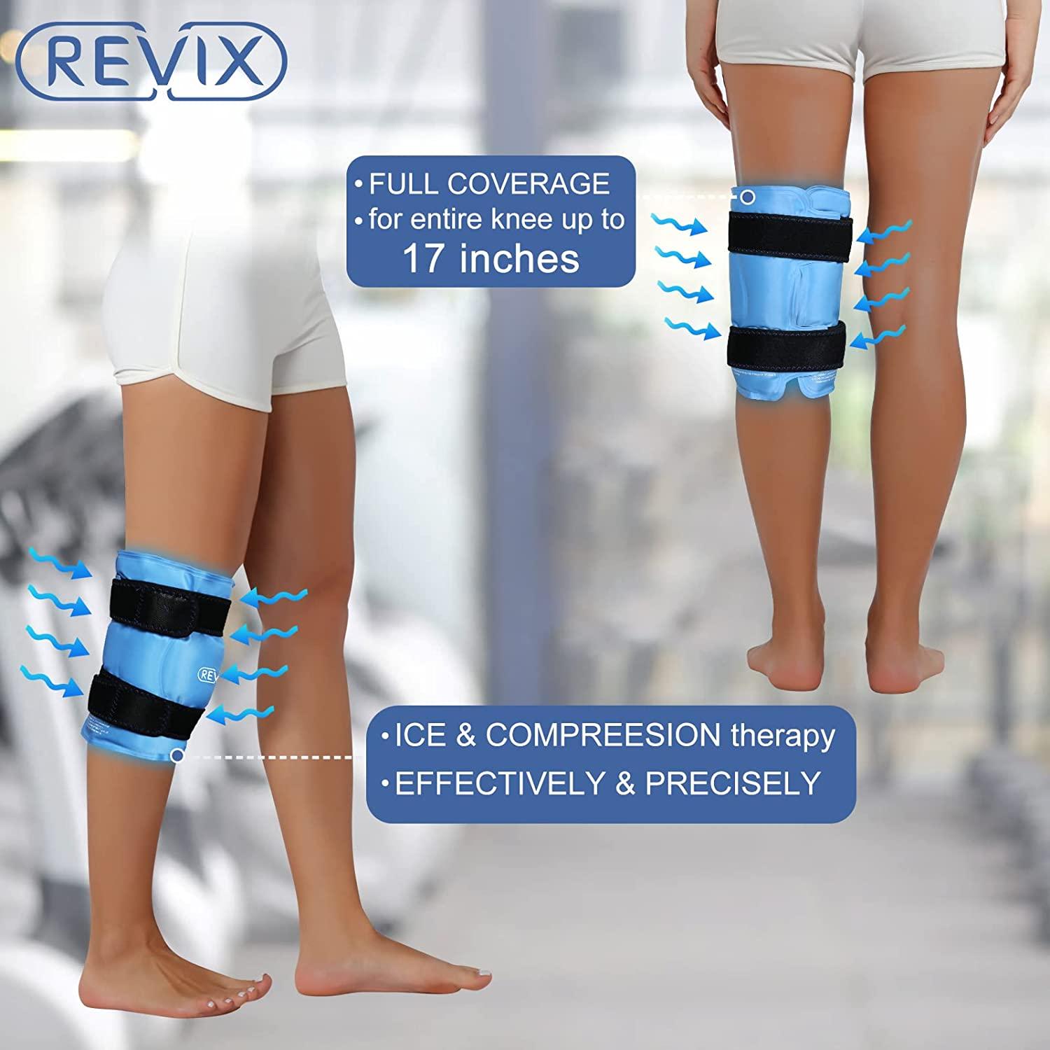 REVIX XL Knee Ice Pack Wrap Around Entire Knee After Surgery, Reusable