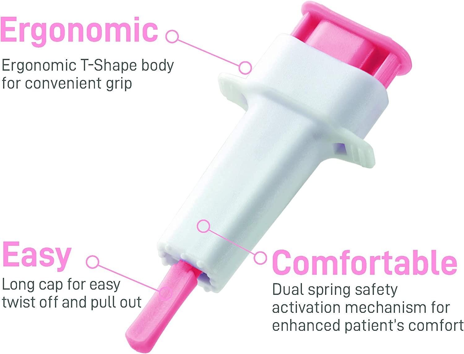 MediVena ONECARE PRO Safety Lancets, Top Push Button Activated, 28G x