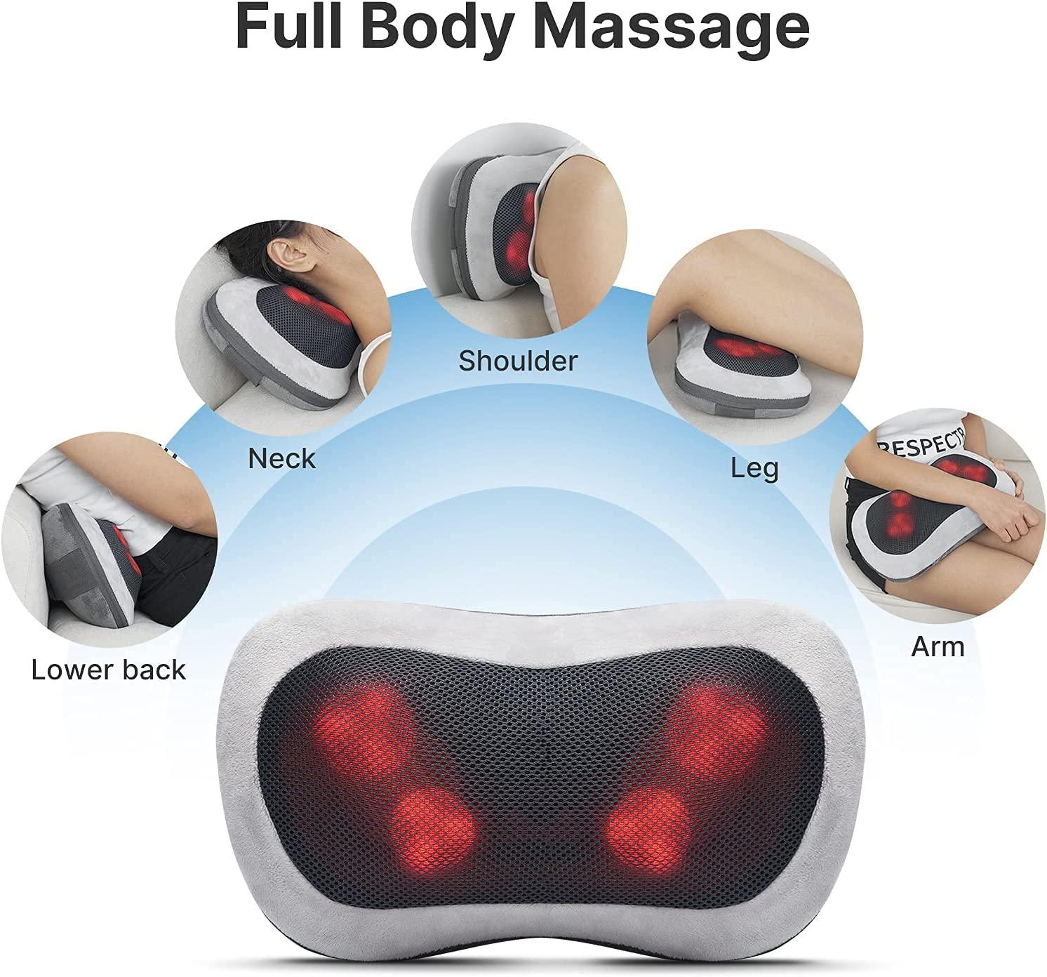 RENPHO Back Massager with Heat, Shiatsu Massage Pillow with Deep Tissue  Kneading for Neck Back Shoulder, Relaxation Gifts for Mom Dad, Use at Home  Office