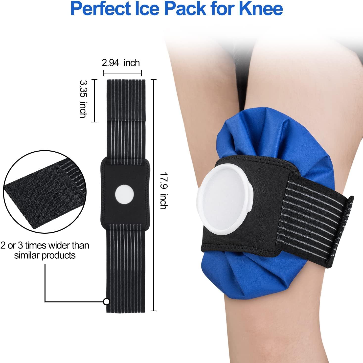 Ice Pack for Injuries Reusable, Ice Bags Hot Water Bag for Hot & Cold  Therapy and Pain Relief with Cover, No-Leak Elastic Breathable Ice Bag,  Size 9