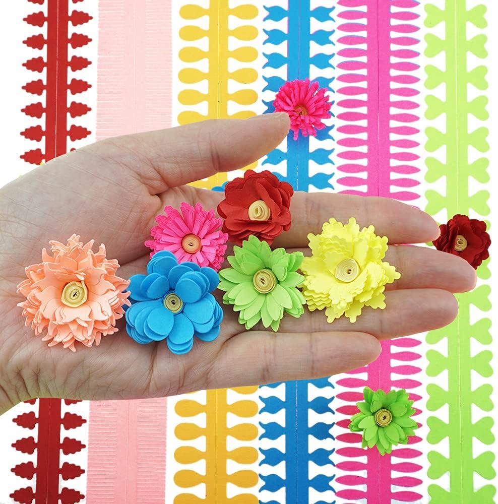 Saktopdeco Colorful Quilling Paper Flowers 8 Different Petal DIY