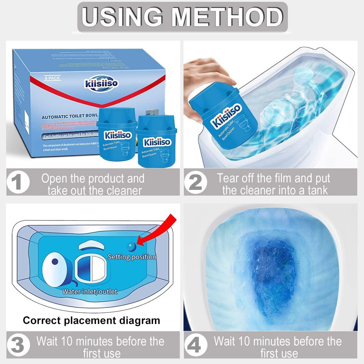KIISIISO Toilet Bowl Cleaners (6 Bottles PACK), Automatic LongLasting