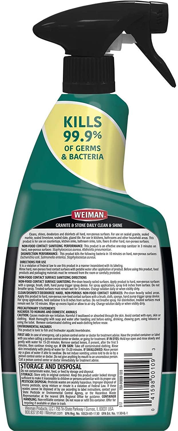 Weiman Disinfectant Granite Daily Clean Shine 24 Ounce (2 Pack