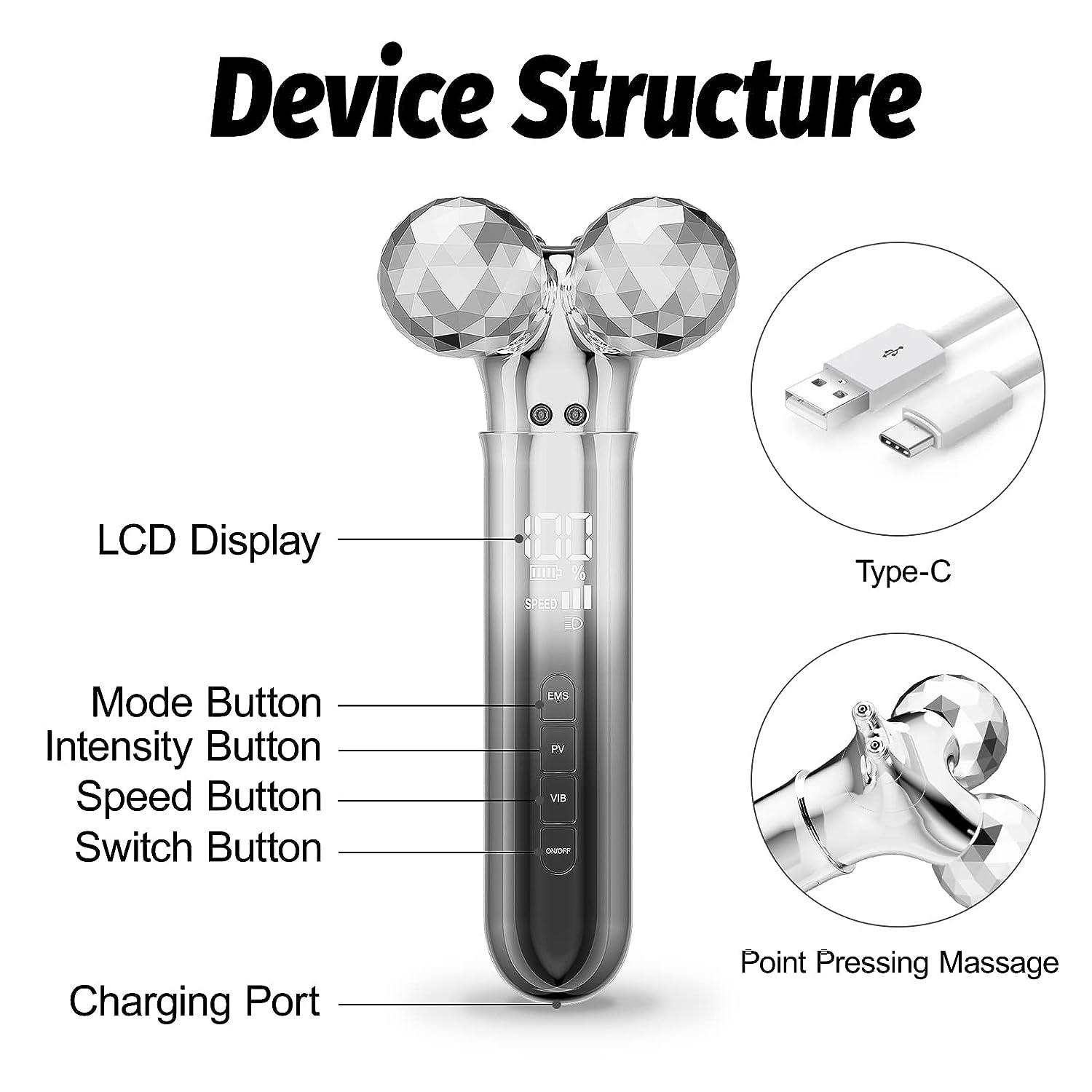 Microcurrent Facial Device - Electric Face Massager Roller
