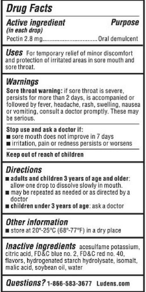 Luden's Pectin Lozenge/Oral Demulcent SugarFree Wild
