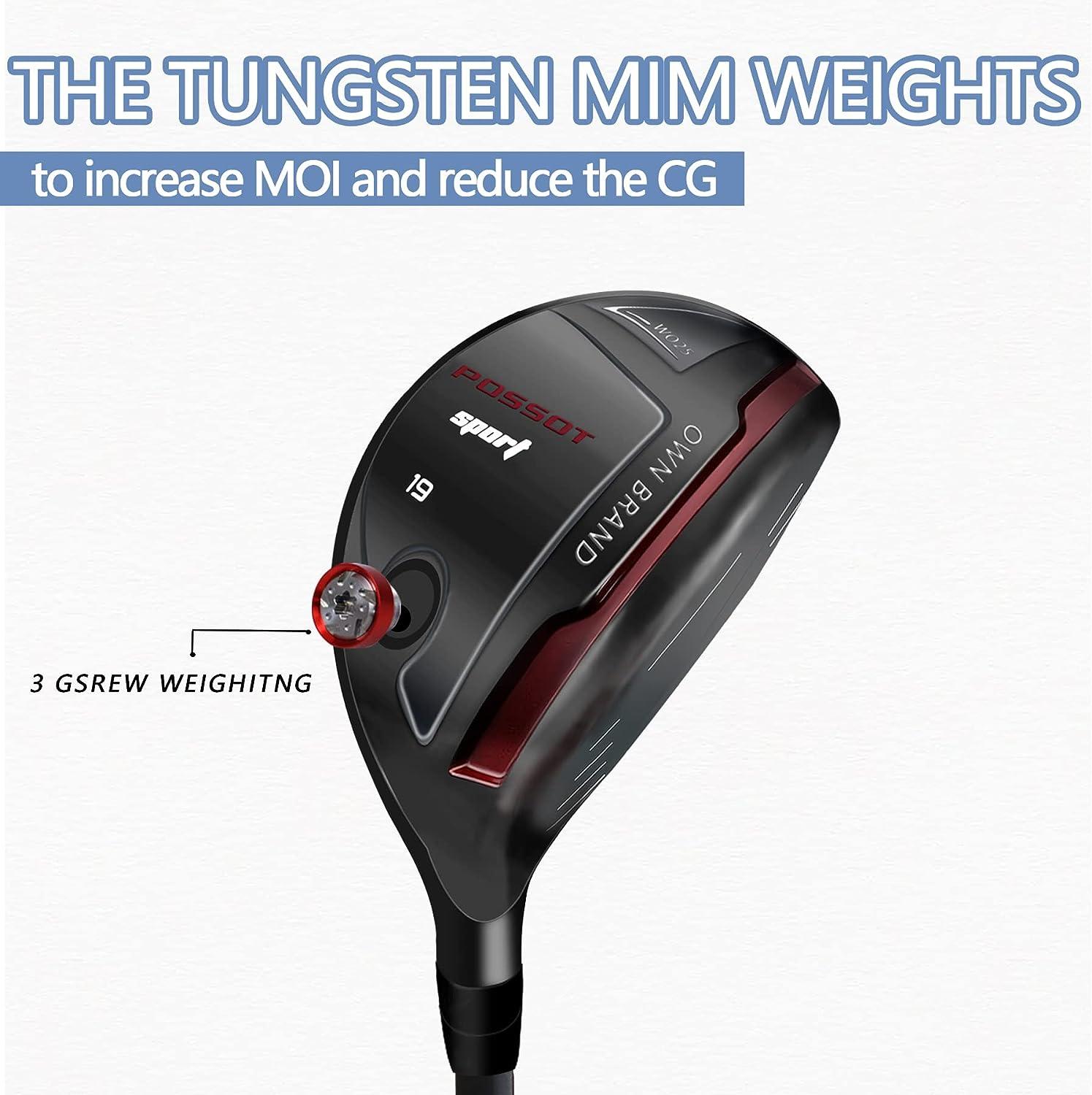 POSSOT Golf Hybrid, Utility Golf Clubs with 40 Inch Black Graphite