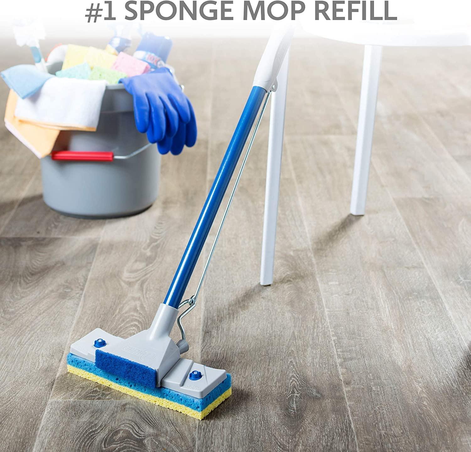 Quickie Sponge Mop Refill Set of 2 Replacement Mop Pads 9X2.75 Inch