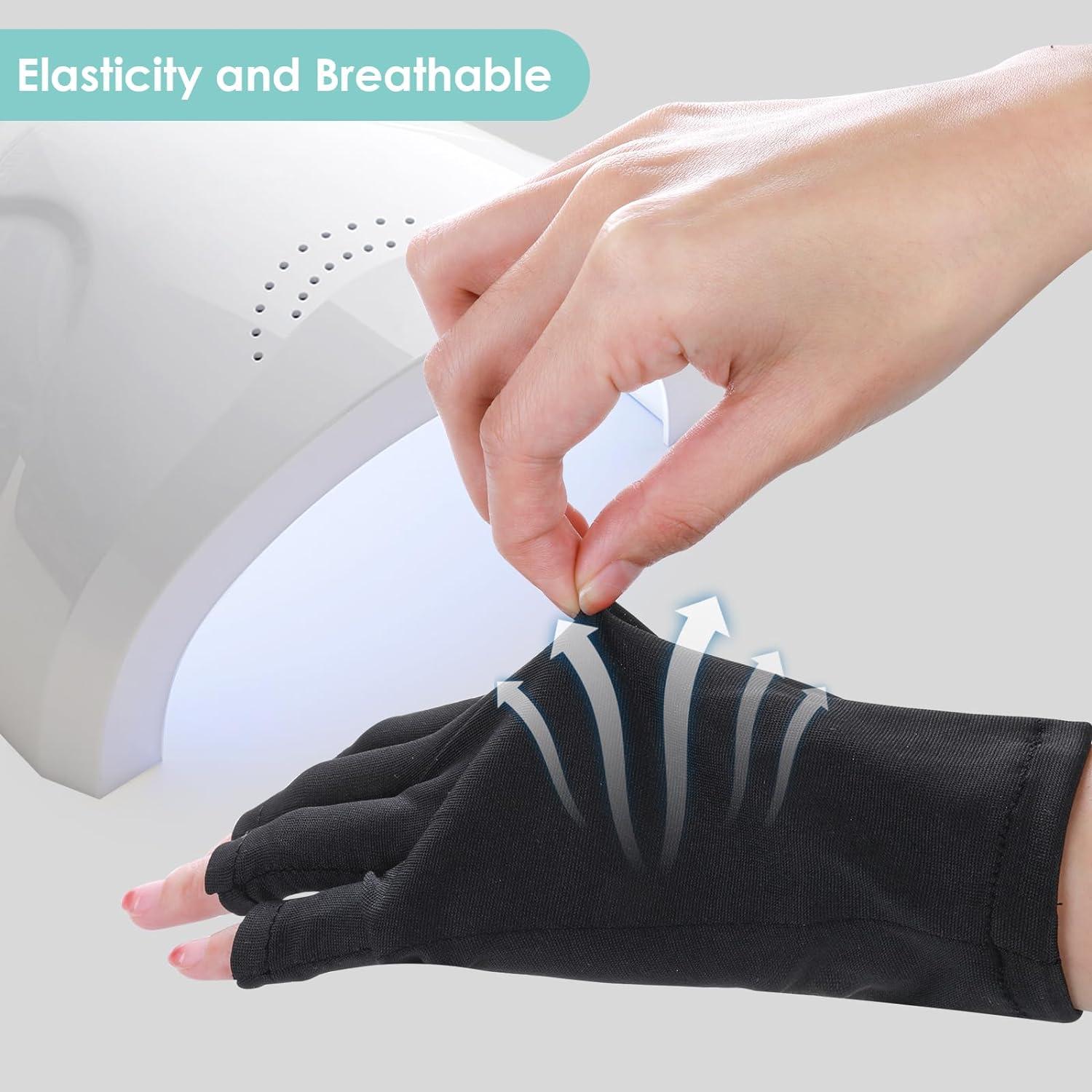 Pair Anti UV Gel Manicure Gloves Professional Fingerless