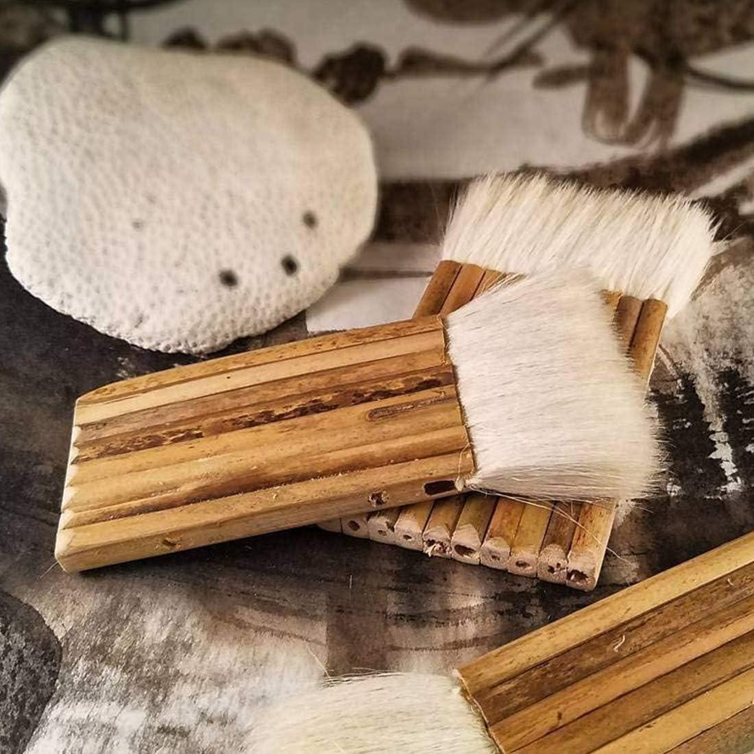 KAIY Sheep Hair Hake Brush Bamboo Handle 2 1/2 inch Hake Blender Brush for  Watercolor/Pottery/Kiln Wash/Dust Cleaning/Ceramic/Decor Painting 2 1/2  inch(8 Reeds)