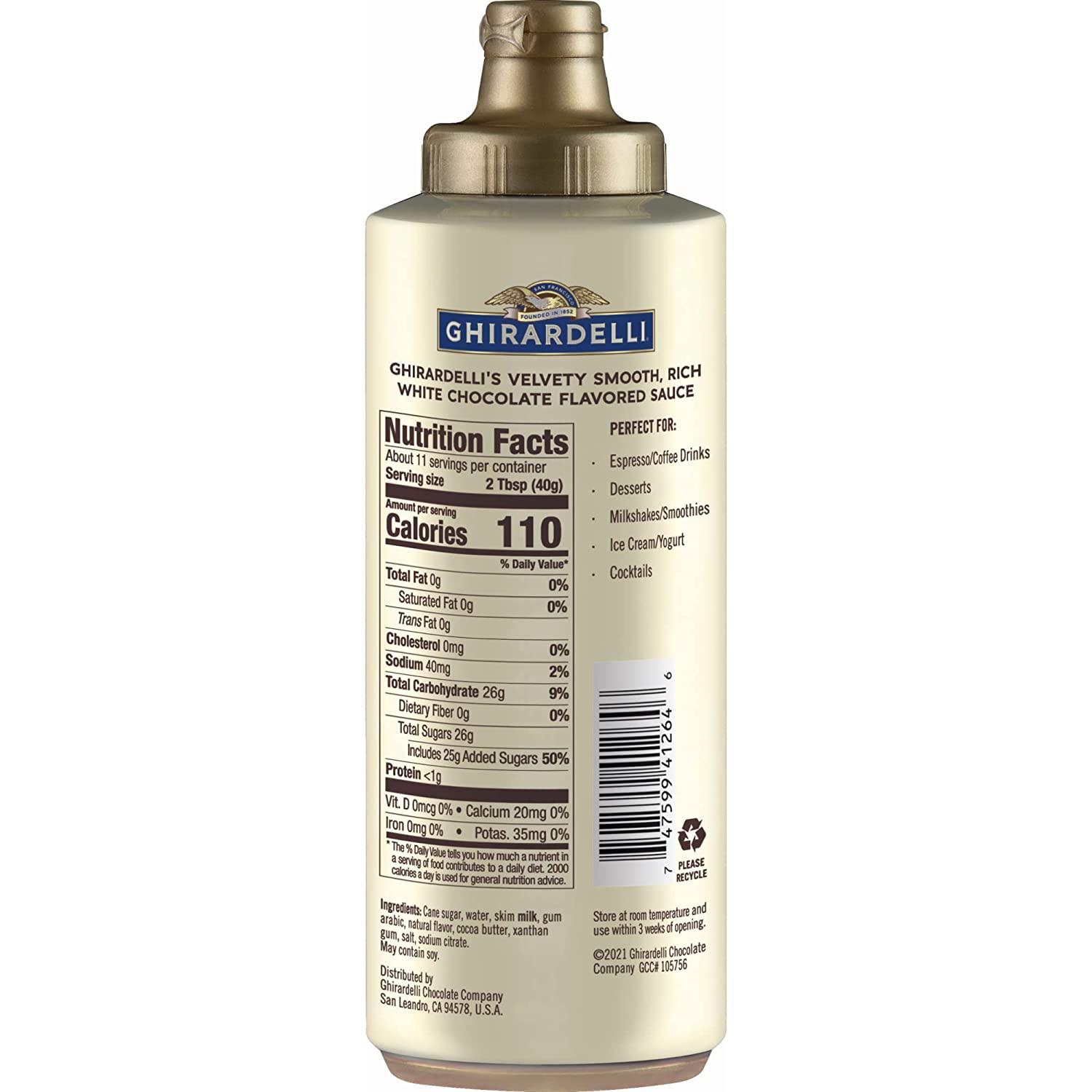 Ghirardelli Chocolate Sauce, White Chocolate Flavored Sauce, Caramel