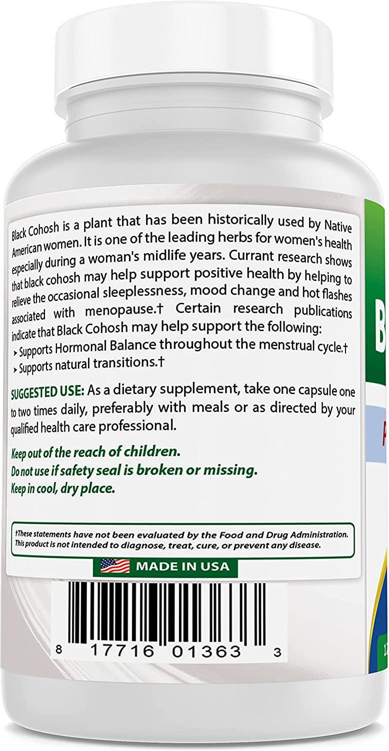 Best Naturals Black Cohosh 540 mg 120 Capsules 120 Count (Pack of 1)