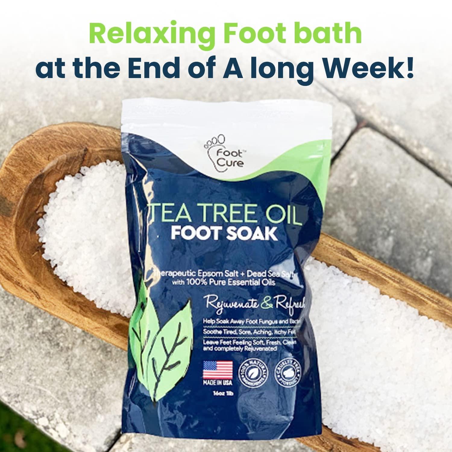 Soaking Feet In Epsom Salt For Toenail Fungus Tea Tree Oil Foot Soak with Epsom Salt - Best Treatment for Toenail